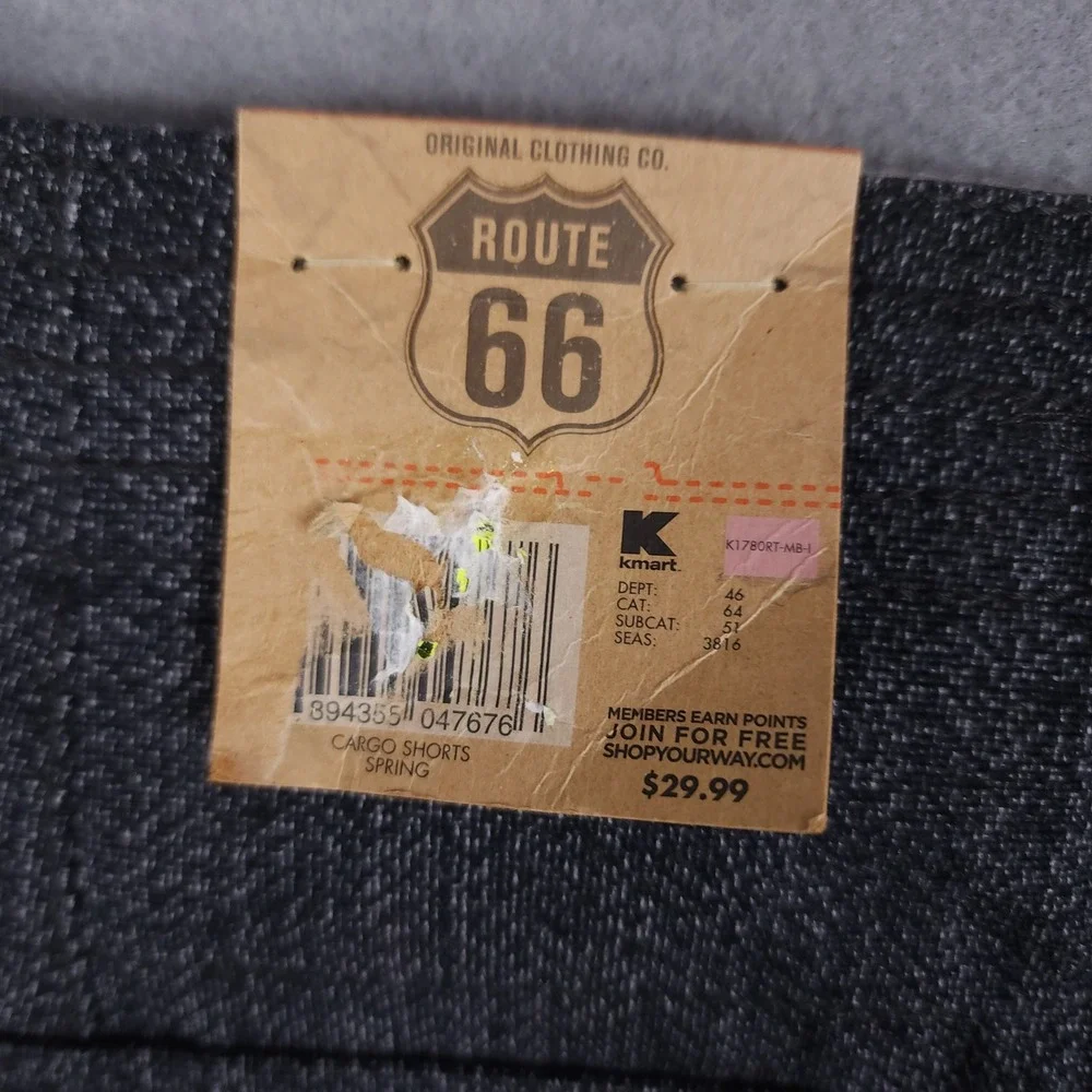 Route 66 Cargo Shorts Mens 36 Gray Cotton Textured Utility Gorpcore Workwear NEW
